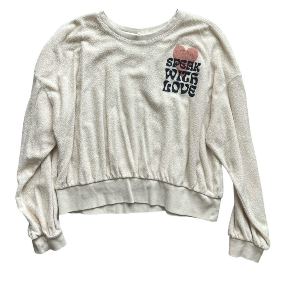 5/$25 Universal Thread Cream Sweatshirt - Speak with Love